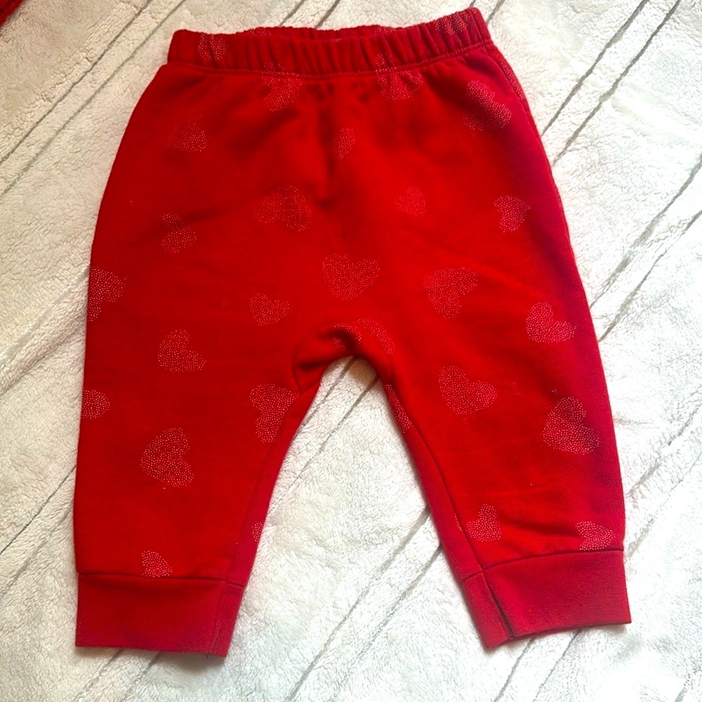 Cat & Jack Red Heart Print Jogger Sweatpants